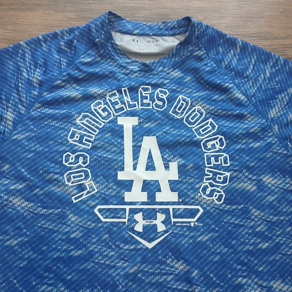 Los Angeles Dodgers Mens‎ Medium Blue Tie Dye Under Armour Performance Stretch